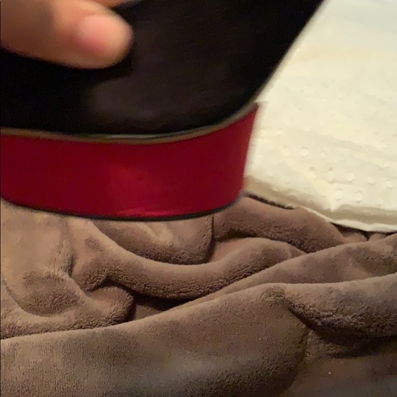 Red platform with animal print heel - Picture 3 of 8